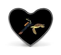 Spilla commemorativa unisex in metallo con cuore a forma di tartaruga, spilla da bavero, bottone, accessorio per abito, cappotto, zaino, matrimonio