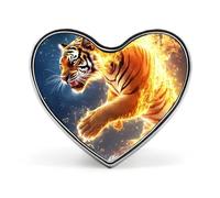 Spilla commemorativa unisex in metallo con cuore di fuoco e acqua, spilla da bavero, bottone, accessorio per abito, cappotto, zaino, matrimonio