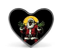 Spilla commemorativa unisex in metallo con cuore di luna piena, a forma di Babbo Natale, con bottone, per cappotto, zaino, matrimonio