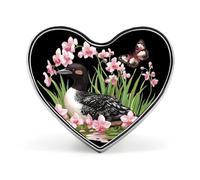 Spilla commemorativa unisex in metallo con fiori di farfalla, a forma di cuore, con bottone, per abito, cappotto, zaino, matrimonio