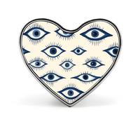 Spilla commemorativa unisex in metallo con motivo a cuore e occhi malvagi, spilla da bavero, bottone, accessorio per cappotto, zaino, matrimonio
