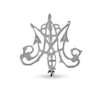 Spilla con anagramma mariano Ave Maria in argento sterling 925 massiccio, 21 mm. Traforata