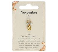 Spilla con angelo custode e pietra portafortuna novembre, idea regalo | spilla | spilla in argento, taglia unica
