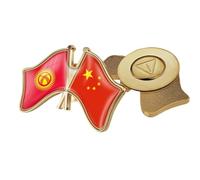 Spilla Con Bandiera A Croce Della Cina E Del Kirghizistan - Spilla Con Emblema Con Stampa Bandiera Retrò Spilla Con Distintivo Patriottico Per Abbigliamento Borse Camicie Viaggi Accessori Di Novità B