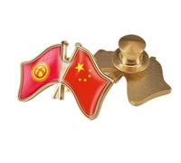 Spilla Con Bandiera A Croce Della Cina E Del Kirghizistan Spilla Con Emblema Con Stampa Bandiera Retrò Spilla Con Distintivo Patriottico Per Abbigliamento Borse Camicie Viaggi Accessori Novità B