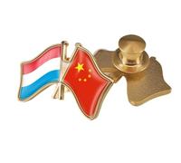 Spilla Con Bandiera A Croce Della Cina E Del Lussemburgo - Spilla Da Bavero Con Stampa Patriottica Vintage Distintivo Della Nazione Innovativa Accessori Per Vestiti Gioielli Regalo Bottone A