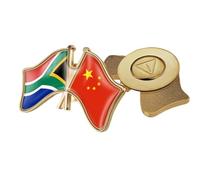 Spilla Con Bandiera A Croce Della Cina E Del Sud Africa Spilla Con Stampa A Forma Di Bandiera In Cristallo Personalizzata Spille Da Bavero Accessori Per Abiti Patriottici Per Donne E Uomini B