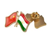 Spilla Con Bandiera A Croce Della Cina E Del Tagikistan - Spilla Con Stampa Patriottica Vintage Spilla Da Bavero Distintivo Della Nazione Accessori Per Vestiti Gioielli Regalo Farfalla A