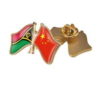 Spilla Con Bandiera A Croce Della Cina E Di Vanuatu - Spilla Da Bavero Con Stampa Patriottica Vintage Distintivo Della Nazione Innovativa Accessori Per Vestiti Gioielli Regalo A Farfalla B