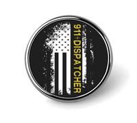Spilla con bandiera a linea sottile in oro del dispatcher 911, spilla da bavero, spilla, distintivo, cravatta, gioielli, decorazione per cappelli, giacche, camicie