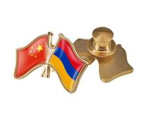 Spilla Con Bandiera Cina E Armenia Che Si Intersecano - Spilla Con Distintivo In Cristallo Spilla Con Bandiera Accessorio Di Novità Souvenir In Stile Nazionale Patriottico Per Unisex Button B