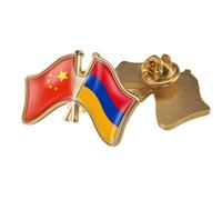 Spilla Con Bandiera Cina E Armenia Che Si Intersecano - Spilla Con Distintivo In Cristallo Spilla Con Bandiera Accessorio Di Novità Souvenir In Stile Nazionale Patriottico Per Unisex Farfalla B