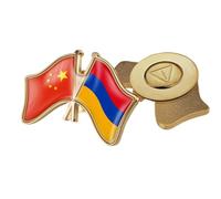 Spilla Con Bandiera Cina E Armenia Intersecate - Spilla Con Distintivo In Cristallo Spilla Con Bandiera Accessorio Di Novità Souvenir In Stile Nazionale Patriottico Per Unisex Magnetico A