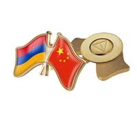 Spilla Con Bandiera Cina E Armenia Intersecate - Spilla Con Distintivo In Cristallo Spilla Con Bandiera Accessorio Di Novità Souvenir In Stile Nazionale Patriottico Per Unisex Magnetico B