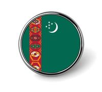 Spilla Con Bandiera Del Turkmenistan Spilla Creativa Con Bandiera Nazionale A Forma Di Quadrato/Cerchio/Cuore Accessorio Souvenir In Stile Nazionale Patriottico Unisex