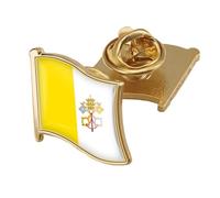 Spilla Con Bandiera Della Città Del Vaticano - Spilla Con Emblema Stampato Con Nome Del Paese Retrò Distintivo Patriottico Per Abbigliamento Borse Camicie Viaggi Novità Accessori Bandiera