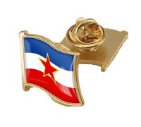 Spilla Con Bandiera Della Jugoslavia - Spilla Smaltata Con Stella A Strisce Rosse E Bianche Luminose, Spilla Smaltata, Spille Con Bandiera Sventolante, Regalo Souvenir Nazionale Per Uomini E Donne