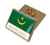 Spilla Con Bandiera Della Mauritania - Spilla Geometrica Quadrata Spilla Artistica Spilla Con Mappa Gioielli Creativi Per Donne Uomini Feste Viaggi Accessori Personaggi