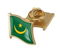 Spilla Con Bandiera Della Mauritania - Spilla Geometrica Quadrata Spilla Artistica Spilla Con Mappa Gioielli Creativi Per Donne Uomini Feste Viaggi Accessori Regalo Bandiera