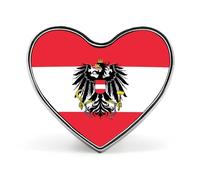 Spilla Con Bandiera Della Repubblica D'Austria Spilla Creativa Con Bandiera Nazionale A Forma Di Quadrato/Cerchio/Cuore Accessorio Souvenir In Stile Nazionale Patriottico Unisex