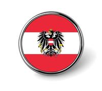 Spilla Con Bandiera Della Repubblica D'Austria Spilla Creativa Con Bandiera Nazionale A Forma Di Quadrato/Cerchio/Cuore Accessorio Souvenir In Stile Nazionale Patriottico Unisex