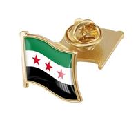 Spilla con bandiera della Repubblica siriana, design elegante, storico, in ferro robusto, portatile, per collezionisti e appassionati di patrimonio culturale, Add letter rectangle, come descritto