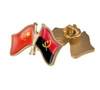 Spilla Con Bandiera Dell'Amicizia Tra Cina E Angola - Spilla Geometrica Con Stemmi Patriottici Spilla Artistica Spilla Con Mappa Gioielli Creativi Per Donne Uomini Feste Viaggi Regalo Farfalla A