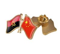Spilla Con Bandiera Dell'Amicizia Tra Cina E Angola - Spilla Geometrica Con Stemmi Patriottici Spilla Artistica Spilla Con Mappa Gioielli Creativi Per Donne Uomini Feste Viaggi Regalo Farfalla B
