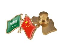 Spilla Con Bandiera Dell'Amicizia Tra Cina E Arabia Saudita Spilla Geometrica Con Stemmi Patriottici Spilla Artistica Spilla Con Mappa Gioielli Creativi Per Donne Uomini Feste Viaggi Regalo