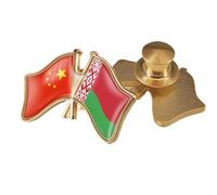 Spilla Con Bandiera Dell'Amicizia Tra Cina E Bielorussia - Spilla Con Bandiera Patriottica In Cristallo Stampata Spilla Con Bandiera Regalo Souvenir Per Uomini E Donne Bottone A
