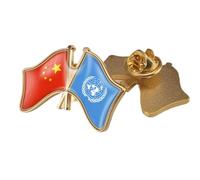 Spilla Con Bandiera Dell'Amicizia Tra Cina E Nazioni Unite - Spilla Con Bandiera Patriottica In Cristallo Stampata Spilla Con Bandiera Nazionale Sventolante Farfalla A