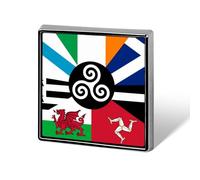 Spilla con bandiera delle nazioni celtiche combinata, spilla personalizzata per cravatta, abiti, accessori per matrimoni e compleanni, per uomini e donne