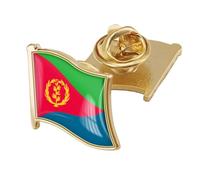 Spilla Con Bandiera Dell'Eritrea Spilla Con Distintivo Quadrato In Cristallo Stampato Con Bandiera Nazionale Creativa Spilla Con Bandiera Accessorio Di Novità In Stile Nazionale Per Bandiera Unisex