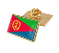 Spilla Con Bandiera Dell'Eritrea Spilla Con Distintivo Quadrato In Cristallo Stampato Con Bandiera Nazionale Spilla Con Bandiera Accessorio Di Novità Souvenir In Stile Nazionale Per Unisex Rettangolo