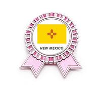 Spilla con bandiera dello Stato americano Contours New Mexico spilla rosa vincitore premio medaglia, Medio, Metallo