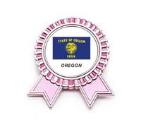 Spilla con bandiera dello Stato americano Oregon rosa vincitore premio medaglia, Medio, Metallo
