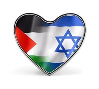 Spilla con bandiera di Israele e Palestina, distintivo a forma di cuore, bottone, cravatta, risvolto, zaino, decorazione per uomo e donna