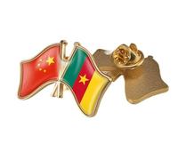 Spilla Con Bandiera Intersecata Cina E Camerun - Spille Con Stampa Geometrica Classica In Cristallo Distintivi Per Risvolto Spille Per Bottoni Da Giacca E Zaino Spille Per Accessori Farfalla A