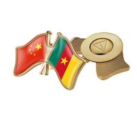 Spilla Con Bandiera Intersecata Cina E Camerun Spille Con Stampa Geometrica Classica In Cristallo Distintivi Per Risvolto Spille Per Bottoni Spille Per Giacche Camicie Zaini Accessori Distintivi A