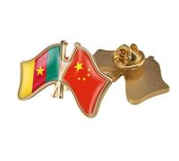 Spilla Con Bandiera Intersecata Cina E Camerun - Spille Con Stampa Geometrica Classica In Cristallo Distintivi Per Risvolto Spille Per Bottoni Per Giacca E Zaino Spille Per Accessori Farfalla B