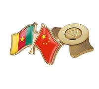 Spilla Con Bandiera Intersecata Cina E Camerun Spille Con Stampa Geometrica Classica In Cristallo Distintivi Per Risvolto Spille Per Bottoni Spille Per Accessori Spille Per Giacche E Camicie