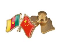 Spilla Con Bandiera Intersecata Cina E Camerun - Spille Con Stampa Geometrica Classica In Cristallo Distintivi Per Risvolto Spille Per Bottoni Per Giacca Zaino Camicia Accessori Distintivi Bottoni B