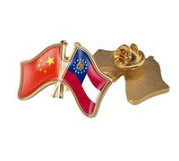 Spilla Con Bandiera Intersecata Cina E Georgia - Spilla Magnetica Geometrica In Stile Nazionale Con Bandiera Spilla Con Emblema Nazionale Accessorio Distintivo Per Uomo E Donna Farfalla A