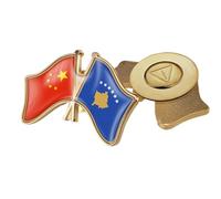 Spilla Con Bandiera Intersecata Cina E Kosovo Spille Con Stampa Geometrica Classica In Cristallo Distintivi Per Risvolto Spille Per Bottoni Spille Per Giacche Camicie Zaini Accessori Distintivi A