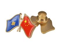 Spilla Con Bandiera Intersecata Cina E Kosovo - Spille Con Stampa Geometrica Classica In Cristallo Distintivi Per Risvolto Spille Per Bottoni Per Giacche E Camicie Spille Per Accessori Bottoni B