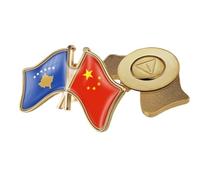 Spilla Con Bandiera Intersecata Cina E Kosovo - Spille Con Stampa Geometrica Classica In Cristallo Distintivi Per Risvolto Spille Per Bottoni Per Giacca Zaino Spille Per Accessori Magnetiche B