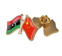Spilla Con Bandiera Intersecata Cina E Libia - Spilla Da Bavero Con Bandiera Magnetica Geometrica In Stile Nazionale Spilla Con Emblema Nazionale Originale Accessori Per Uomo E Donna Farfalla B