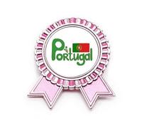 Spilla con bandiera nazionale del Portogallo, modello verde, spilla rosa vincitrice premio medaglia, Medio, Metallo
