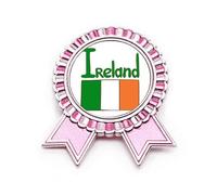 Spilla con bandiera nazionale irlandese, modello verde, spilla rosa vincitrice premio medaglia, Medio, Metallo