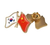 Spilla Con Bandiera Patriottica A Croce Cina E Corea Del Sud - Spilla Con Bandiera Patriottica In Cristallo Novità Spilla Con Bandiera Creativa Accessorio Distintivo Con Spilla Geometrica B